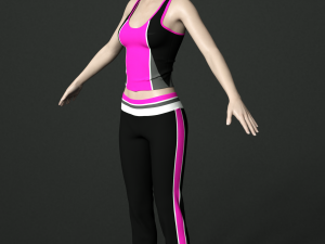 asian woman wear yoga outfit 3Dモデル