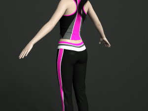 asian woman wear yoga outfit 3Dモデル