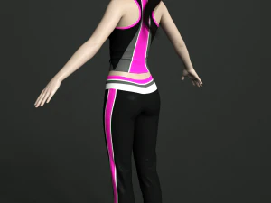 asian woman wear yoga outfit 3D Model