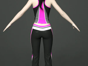 asian woman wear yoga outfit 3D Model