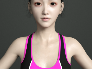 asian woman wear yoga outfit 3Dモデル