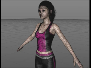 asian woman wear yoga outfit 3D Model