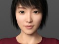 short hair asian woman Modelo 3D