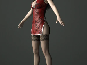 cheongsam beauty 3D Model