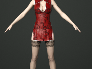 cheongsam beauty Model 3D