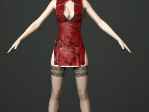 cheongsam beauty 3D Model