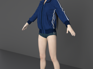 long hair girl 3Dモデル