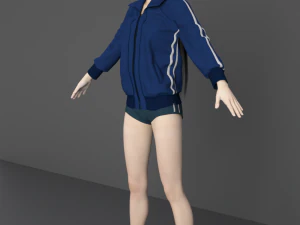 garota de cabelos longos Modelo 3D