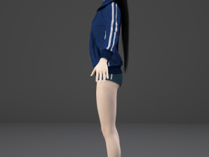 long hair girl 3D 모델