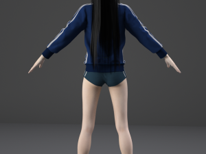 long hair girl 3D 모델