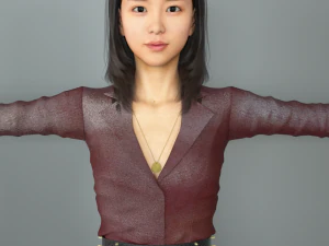 kırmızılı bayan 3D Model