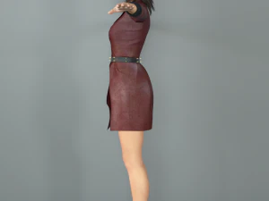 kırmızılı bayan 3D Model