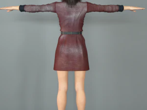 kırmızılı bayan 3D Model