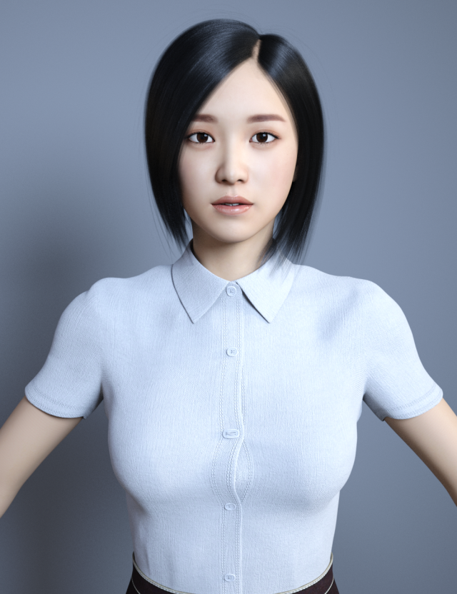 asian office lady Model 3D .c4d .max .obj .3ds .fbx .stl .blend 