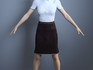 asian office lady Model 3D