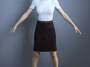 asian office lady 3D Model