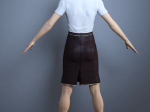 asian office lady Model 3D