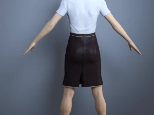 asian office lady 3D Model