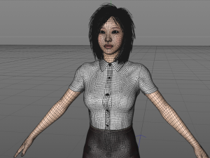 asian office lady Model 3D