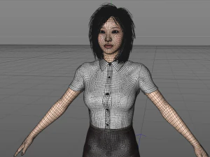 asian office lady 3D Model