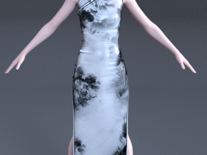 cheongsam woman 3Dモデル