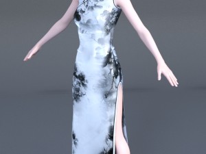 cheongsam woman 3D Model