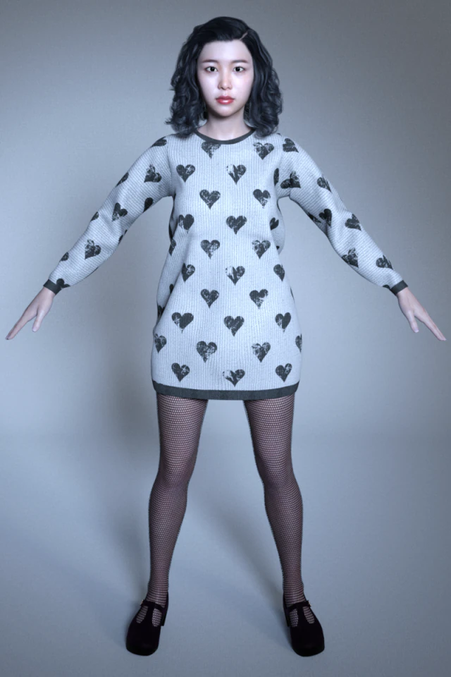 sweater woman 3D Model .c4d .max .obj .3ds .fbx .stl .blend 