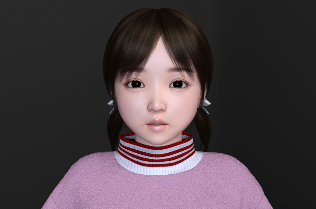 asian cute girl 3D 模型 .c4d .max .obj .3ds .fbx .stl .blend 
