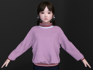 asian cute girl 3D 模型