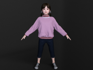 asian cute girl 3D 模型