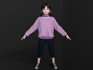 asian cute girl 3D Model