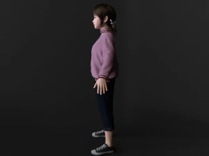 asian cute girl 3D Model