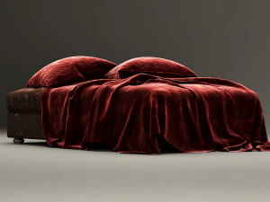 leather bench ottoman 3D Model