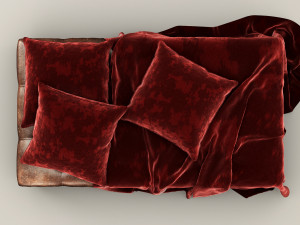 leather bench ottoman 3D Модель