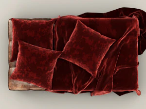 leather bench ottoman 3D Model