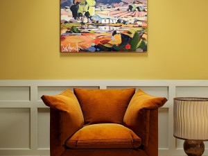 leather orange armchair 3D 模型
