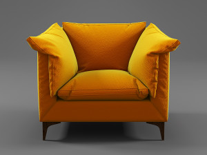 leather orange armchair 3Dモデル