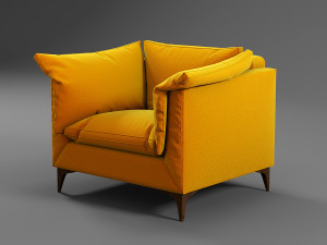 leather orange armchair 3Dモデル