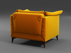 leather orange armchair 3Dモデル