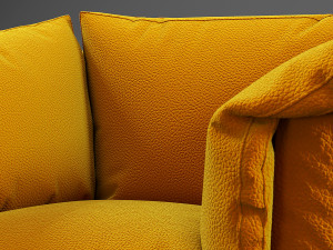 leather orange armchair 3Dモデル