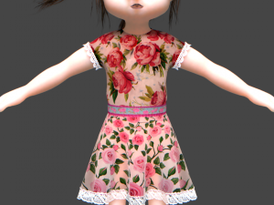 cartoon female child 3D Model