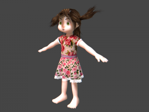 cartoon female child 3D Model
