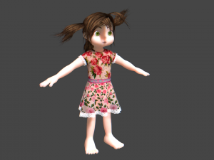 cartoon female child 3D Model