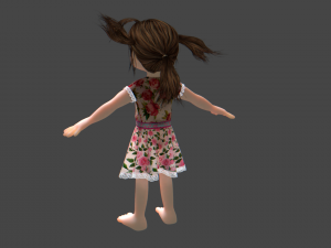 cartoon female child 3D Model