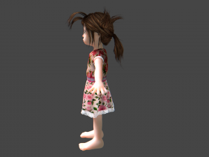 cartoon female child 3D Model