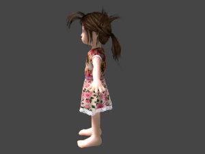 cartoon female child 3D Model