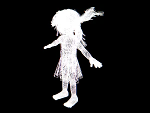 cartoon female child 3D Model
