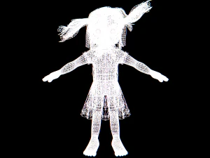 cartoon female child 3D Model