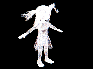 cartoon female child 3D Model