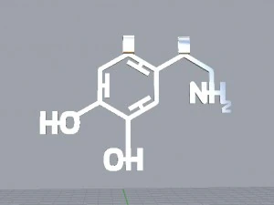 mutluluk molek&uuml;l&uuml; kolye - dopamin 3D Baskı Modeli